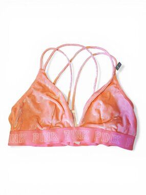 Victoria's Secret PINK Velvet Strappy Back Unlined Bra Size Large NWT